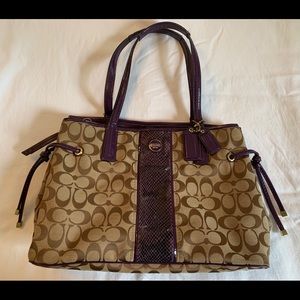 Coach hobo, brown and purple